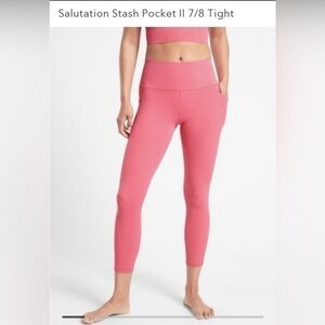 Athleta Salutation Stash Pocket 7/8 Tight Dragonfruit Pink Leggings Size 3X